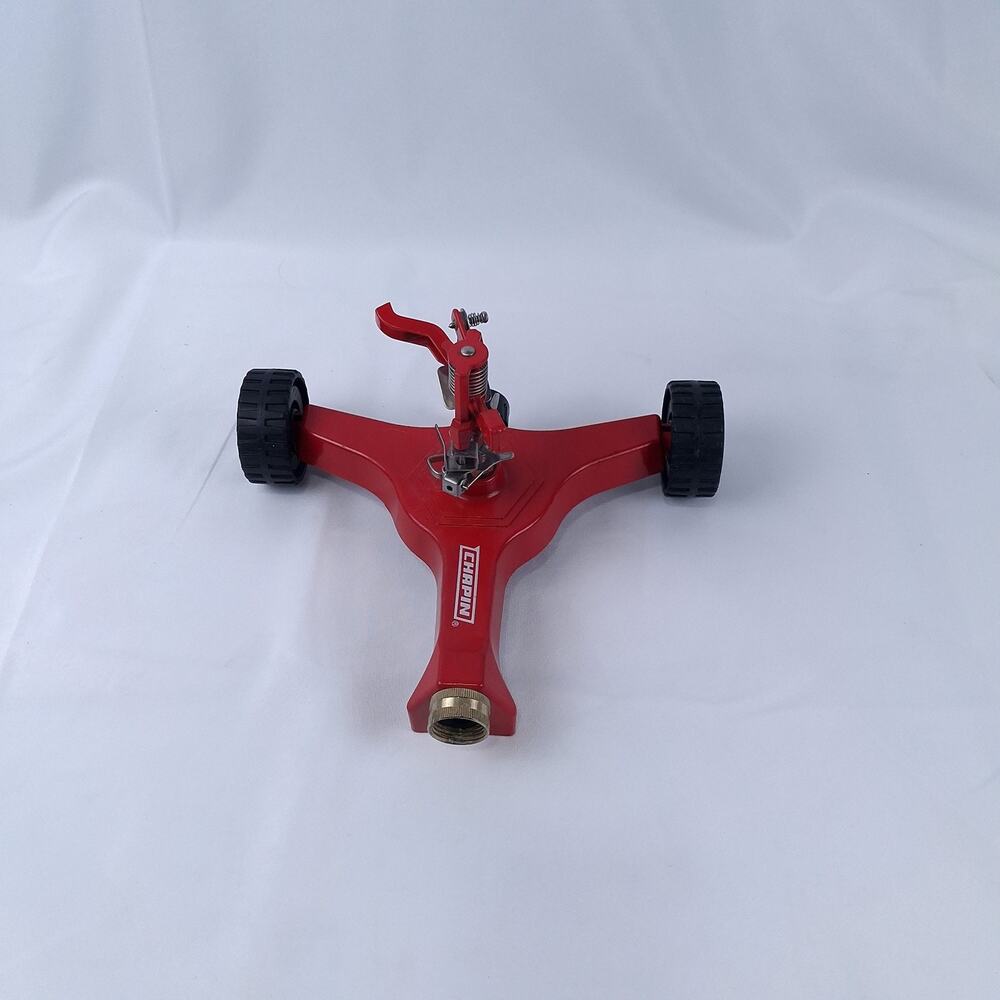 CHAPIN 87003 Red 3-Wheel Impact Sprinkler Rolling Lawn Garden Water Sprayer